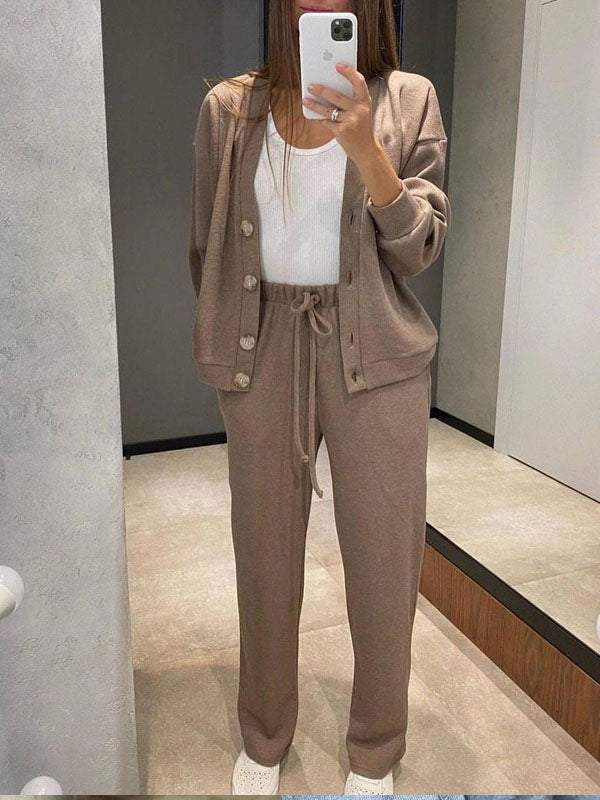 KANZY KNITTED JACKET & PANTS SET